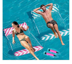 Hernin Paquete de 2 hamacas inflables para Piscina, Hamaca de Agua Multiusos 4 en 1 con 2 Bombas de Aire, sillas de Piscina para Playa, Piscina, Jugue en oferta