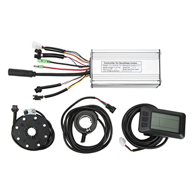 BuyWeek Kit de Controlador de Motor de Bicicleta eléctrica, Bicicleta eléctrica 22A Controlador de Onda Cuadrada LCD7U Kit de conversión de Panel de P