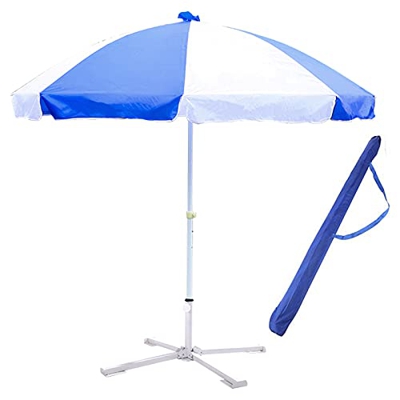 Paraguas de Mesa de Patio al Aire Libre de 7,9 pies con Bolsa de Transporte Base Altura Ajustable Protector Solar Impermeable a Prueba de Viento Usado