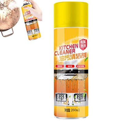 XCDH 260ml Kitchen Cleaner Foam Spray- New Foaming Heavy Oil Stain Cleaner, Multifunctional Powerful Stain Removing Foam Cleane for Kitchen Range Hood