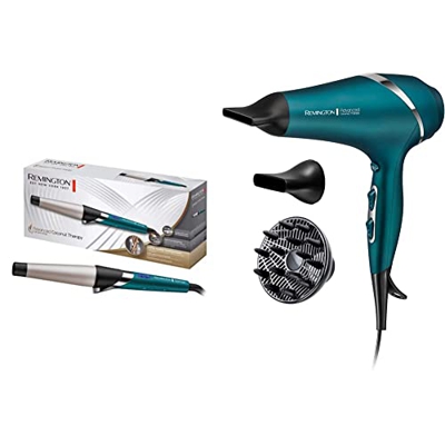 Remington Rizador de Pelo Advanced Coconut Therapy, Cerámica Avanzada con Coco y Filtros UV + Secador de Pelo Profesional Advanced Coconut Therapy, An