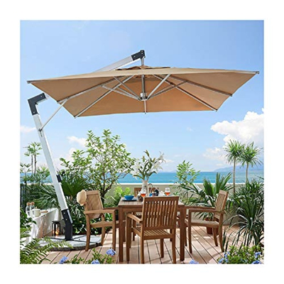 Garden Parasol Umbrella Sunshade Umbrella 3M Banana Parasol - Garden Cantilever Hanging Umbrella -Adjustable Angles Waterproof Fabrics