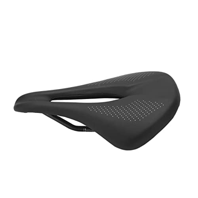 LATINDAY Cojín de asiento de bicicleta, 155 mm Widen 3k fibra de carbono cuero PU espuma de gel de alta densidad Hollow Road Bike Cushion para ciclism