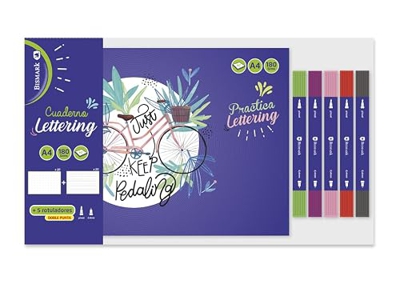 Pack Cuaderno Lettering A4 + Rotuladores de doble punta Bismark