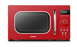 Comfee Microondas CMSRO 20 di rd retro con 8 menús automáticos, 5 niveles de potencia, botón de cocción rápida, 20 l, 800 W, rojo apasionado características