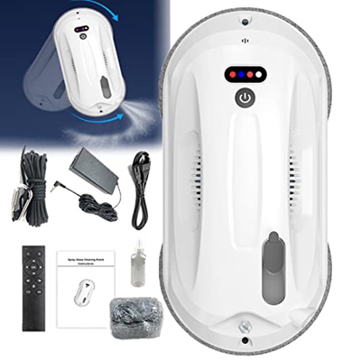 ZUKETANG Robot De Limpieza De Vidrios, Robot De Limpieza De Ventanas con Rociador Automático De Agua, Robot De Limpieza De Vidrios Inteligente, Ajuste