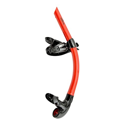 F Fityle Buceo Snorkel Equipo de Tubo de Snorkel seco Boquilla de Silicona Centro de apnea Snorkel de natación para acuáticos Buceo Libre, Negro Rojo