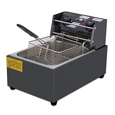 Freidora Profunda Comercial 1 0l/10.5qt Freidora eléctrica de 2500W, Freidé eléctrica de Acero Inoxidable de Acero Inoxidable de freidora eléctrica de