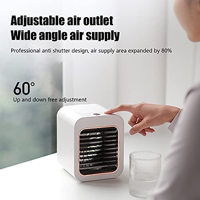 Enfriador de aire portátil Aire acondicionado Habitación - Mini ventilador de refrigeración USB Escritorio Silencioso Spray Refrigeración Enfriador de