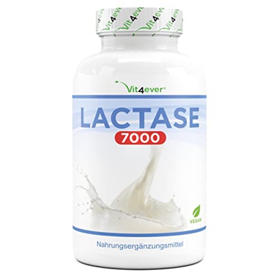 Lactasa 7.000 - 180 comprimidos de efecto inmediato - Altamente dosificado con 7.000 unidades de FCC - Para la intolerancia a la lactosa + intoleranci