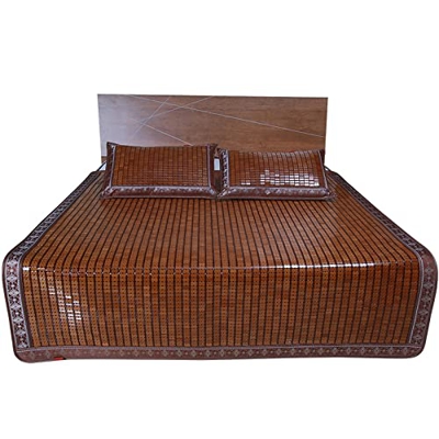 Ropa Cama Verano Colchón Refrigeración Fácil de Limpiar Alfombra Seda Hielo para Dormitorio Escuela en Casa,Brown-150 * 195CM