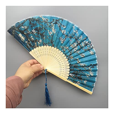 Abanico Plegable Estilo Chino Hembra de 6 Pulgadas de Tela de un Solo Lado Abanico de Mano Pintura Famosa Abanico Plegable Abanico Cheongsam Fotografí