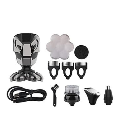 DHH166 Skull Shaver Hair Clipper Shaver Electric Shaver for Hombres Trimmer Professional Shavers Razor Man Shaving Machine Trimmer 7D (Color : Silver 