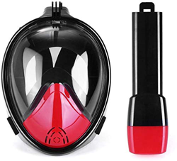 QHYXT Buceo Buceo Campo de visión de 180° Esnórquel Completamente seco Sello antivaho Ajustable Silicona para esnórquel (Negro L/XL) en oferta