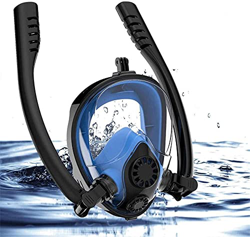QHYXT Buceo Buceo Buceo de Cara Completa Snorkel Buceo Natación de Doble Tubo con Soporte de cámara para esnórquel (S/M) en oferta