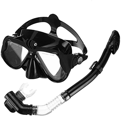QHYXT Buceo Buceo Buceo de Cara Completa Snorkel Scuba Natación Conjunto de esnórquel seco Respiración Libre Correa Ajustable y Hebillas para esnórque