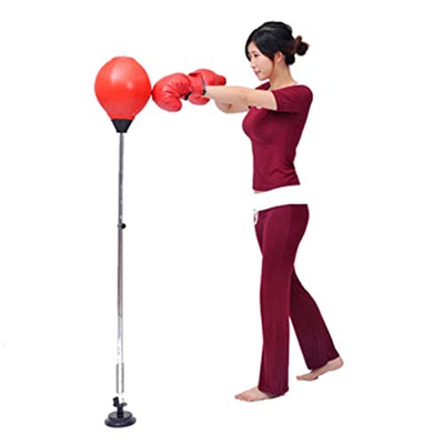 ZIPD Saco de Boxeo Bolso de Boxeo for niños con Guantes Bolsa de perforación Soporte Ajustable Freestanding Baging Bag Bolsa de Boxeo (Color : Rojo, S