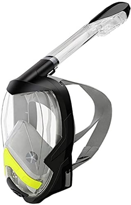 QHYXT Buceo Buceo Full Face Snorkeling Full Dry Anti Fog Snorkeling Set Buceo Seguridad Natación Entrenamiento Buceo para Adultos y niños (Amarillo L)