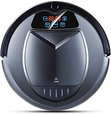 Samnuerly Robot de Limpieza Robot Aspirador, Barredora de Alfombras Inteligente, Horario, Bloqueador Virtual, Autocarga, Control Remoto, Gris (Color :