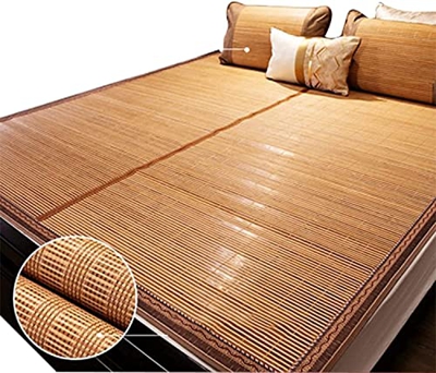Alfombras para dormir de verano Colchoneta de cama de bambú Mat de dormir Topper juego de almohadilla de enfriamiento de enfriamiento de doble cara, j