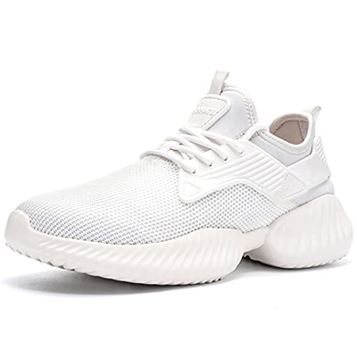 DYKHMATE Zapatillas de Deportes Mujer Ligero Transpirable Running Zapatos para Correr Gimnasio Casual Sneakers (Blanco,37.5 EU)