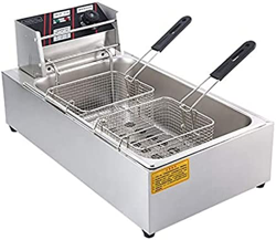 Freidora Freidora De Grasa Profunda, Cilindro Único De Acero Inoxidable Eléctrico con Cesta Y Control De Temperatura Pollo Frito, Camarones, Papas Fri precio
