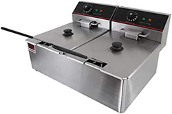Freidora Freidora Eléctrica De Uno O Dos Cilindros con Control De Temperatura Antideslizante Fácil De Limpiar Comercial De Acero Inoxidable,12L,Amazin características