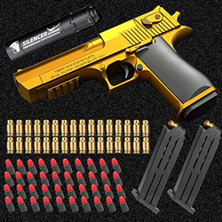 Yqz Shell Ejection Soft Bullet Toy Gun,Pistola De Juguete De Bala Suave con Cargador De ExpulsióN Y Silenciador,Pistola Realista De Juguete, NiñOs. precio