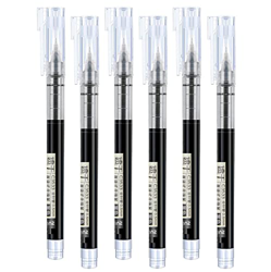 6 Piezas Boligrafo de Gel Negro Bolígrafos de Rollerball 0.5MM Tinta Liquida de Rápido Secado Bolis de Punta Fina para Escribir,Escuela,Oficina características