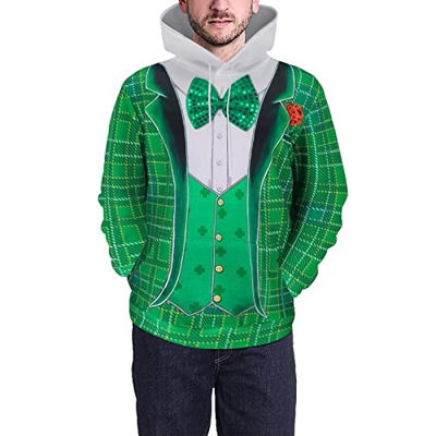 MaNMaNing Sudadera Hombre Invierno Chaquetas Top de suéter Casual con Capucha de Manga Larga con Estampado de Vacaciones de Moda para Hombres