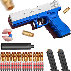 Yqz Shell Ejection Soft Bullet Toy Gun,Pistola De Juguete De Bala Suave con Cargador De ExpulsióN Y Silenciador,Pistola Realista De Juguete, NiñOs. características