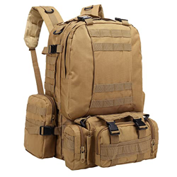 SHANNA Mochila Militar, Mochila Crossfit, Mochila Militar Tactica de 55 L para Senderismo al Aire Libre Camping Trekking Pesca Caza (color tierra) características