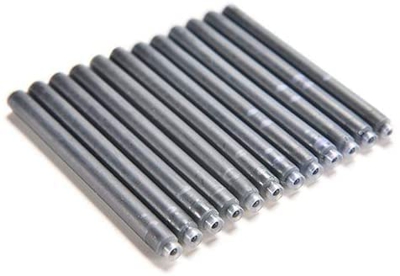 6 cartuchos de tinta de tamaño estándar para pluma estilográfica, tinta negra, recargas para bolígrafo de caligrafía, azul, útil y práctico