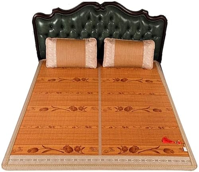 Alfombras para dormir de verano Alfombra de cama de bambú Summer dreing Mat de bambú con funda de almohada, habitación con aire acondicionado con aire