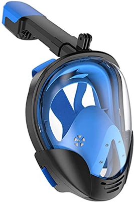 QHYXT Buceo Buceo Snorkel Scuba Underwater Anti Fog Full Face Snorkeling Natación Equipo de Snorkel Profesional para Adultos y niños (Azul S)