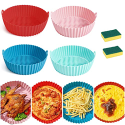 Air Fryer Silicone Pot, 8.5 Inch Air Fryer Silicone Baking Tray, Reusable Non-Stick Air Fryer Round Liners - Oil Proof, Water-proof, Easy Cleaning and en oferta
