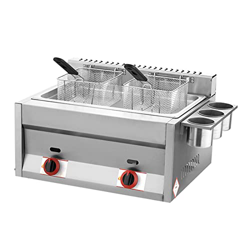 Freidora Profunda de 22L, freidora de Gas, Grado alimenticio, Acero Inoxidable, Encendido electrónico por pulsos, Antideslizante, Ahorro de energía, f características