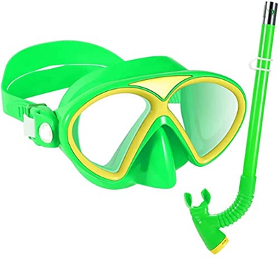 QHYXT Juego de esnórquel de Buceo para niños, Equipo de Buceo antivaho para niños, Equipo de natación con Tubo de respiración para niños y niñas de 5 