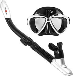 QHYXT Buceo Buceo Scuba Snorkel Natación Dry Snorkel Tube Set Antivaho Buceo Profesional para Hombres Mujeres (Blanco) características