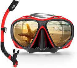 QHYXT Buceo Buceo Profesional Scuba Snorkels Equipo Gafas Buceo Natación Easy Breath Tube Set para Adultos (Rojo) en oferta