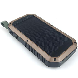 HYQW Power Bank 10000mAh, Cargador Solar Portátil con 21 Linternas LED, 3 Salidas USB, IPX6 Impermeable, Adecuado para Smartphone, Tablet Y Actividade en oferta