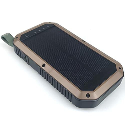 HYQW Power Bank 10000mAh, Cargador Solar Portátil con 21 Linternas LED, 3 Salidas USB, IPX6 Impermeable, Adecuado para Smartphone, Tablet Y Actividade
