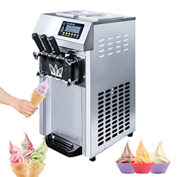 Lolii Máquina Comercial de Helados fangosos, máquina automática de Helados fangosos 1250 W Máquina de Helados de Servicio Suave con Pantalla LED, rest en oferta