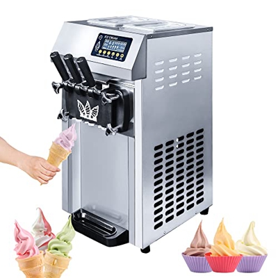 Lolii Máquina Comercial de Helados fangosos, máquina automática de Helados fangosos 1250 W Máquina de Helados de Servicio Suave con Pantalla LED, rest