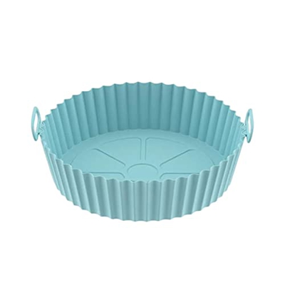 Varipos Air Fryer Silicone Baking Tray, Air Fryer Silicone Pots, Reusable Air Fryer Liner, Air Fryer Special Bowl Silicone Pad (D)