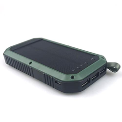 HYQW Power Bank 10000mAh, Cargador Solar Portátil con 21 Linternas LED, 3 Salidas USB, IPX6 Impermeable, Adecuado para Smartphone, Tablet Y Actividade en oferta