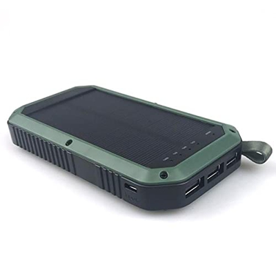 HYQW Power Bank 10000mAh, Cargador Solar Portátil con 21 Linternas LED, 3 Salidas USB, IPX6 Impermeable, Adecuado para Smartphone, Tablet Y Actividade