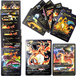 55 Cartas Pokemon Doradas Colección. Cartas Pokemon V-MAX Doradas, Cartas de Alta Potencia, Caja Edición Coleccionista (Negras) precio