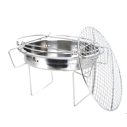 minifinker Estufa de Barbacoa Plegable, Pequeña Parrilla de Barbacoa Redonda Plegable de Acero Inoxidable Redonda con Clip para Exteriores para Sender precio