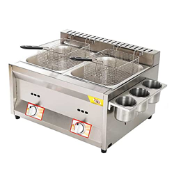 Freidora de Gas Profesional, freidora Profunda de Acero Inoxidable de Alta Capacidad y Pala de Cesta para máquina freidora de Cocina Familiar de encim características